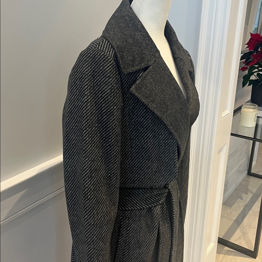 BCBG MAXAZRIA Wool Handmade Belted Trench Coat - Picture 9 of 16